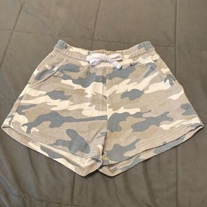 Camo lounge shorts, size small